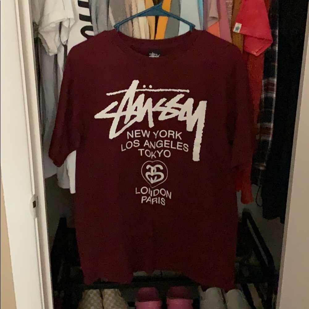Stussy tee . was my brothers . BURGUNDY ? color